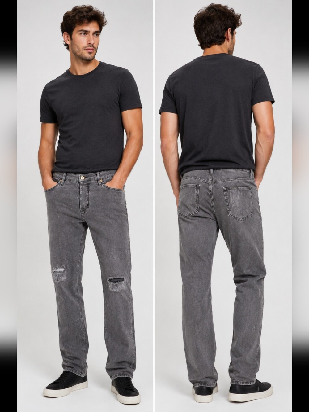NSF Men's Pants Size 29 Gray cotton Distressed Corduroy Straight Leg